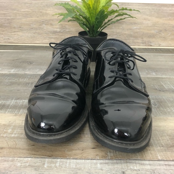 BATES Vibram Mens Black Patent Leather Shoe Size 9.5 - Picture 4 of 10